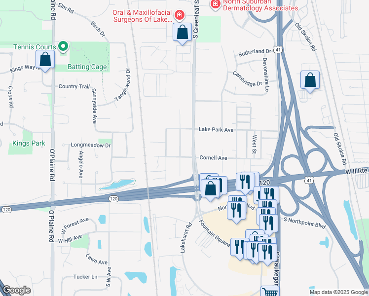 map of restaurants, bars, coffee shops, grocery stores, and more near 587 Thorndale Avenue in Park City