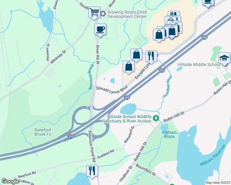 map of restaurants, bars, coffee shops, grocery stores, and more near 780-812 Donald Lynch Blvd in Berlin