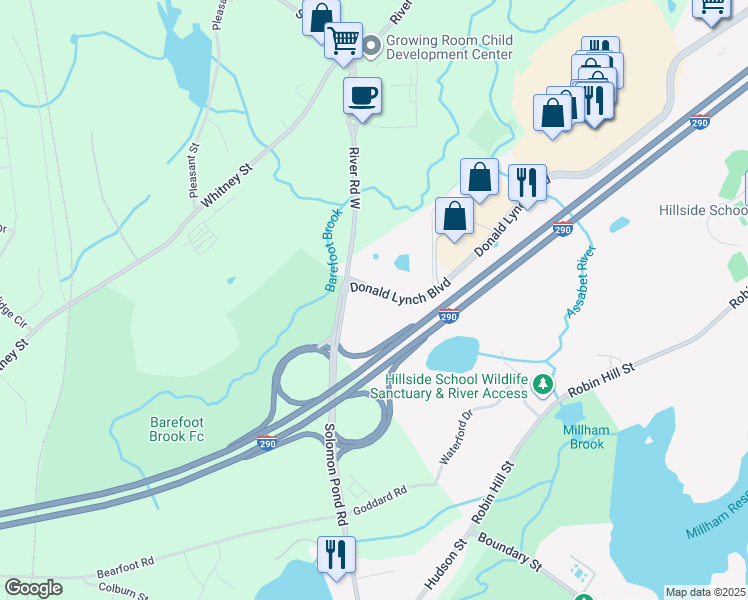 map of restaurants, bars, coffee shops, grocery stores, and more near 880 Donald Lynch Boulevard in Marlborough