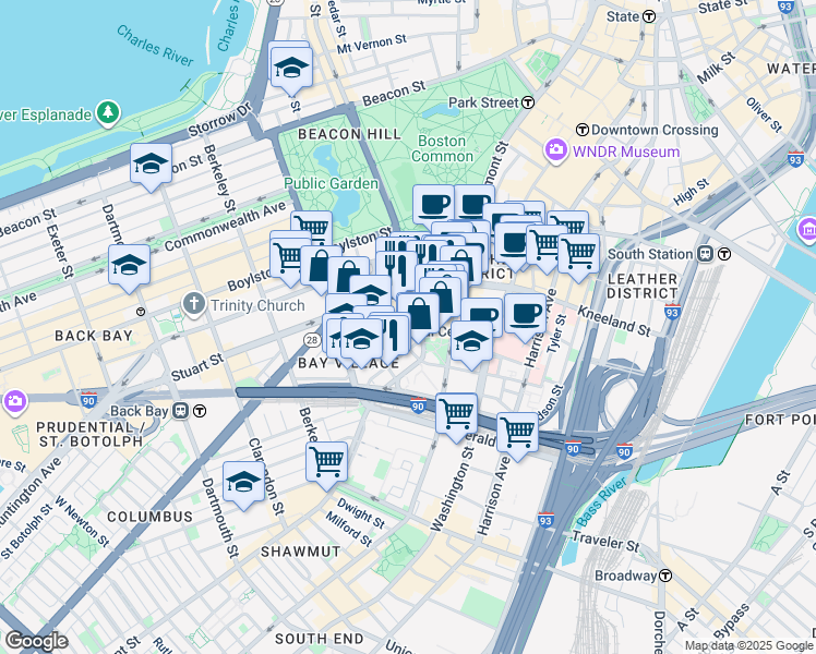 map of restaurants, bars, coffee shops, grocery stores, and more near in 