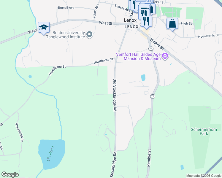 map of restaurants, bars, coffee shops, grocery stores, and more near 38-256 Nielsen Ln in Berkshire