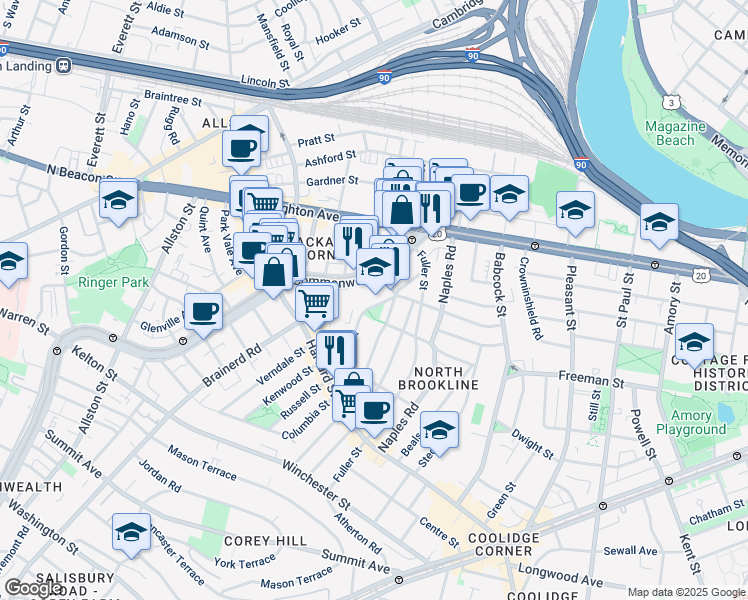 map of restaurants, bars, coffee shops, grocery stores, and more near in 