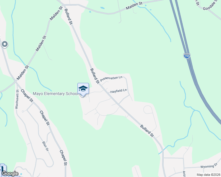map of restaurants, bars, coffee shops, grocery stores, and more near 342 Bullard Street in Holden