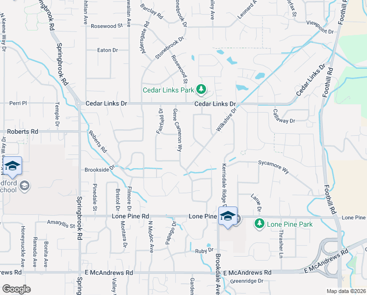 map of restaurants, bars, coffee shops, grocery stores, and more near 2258 Gene Cameron Way in Medford