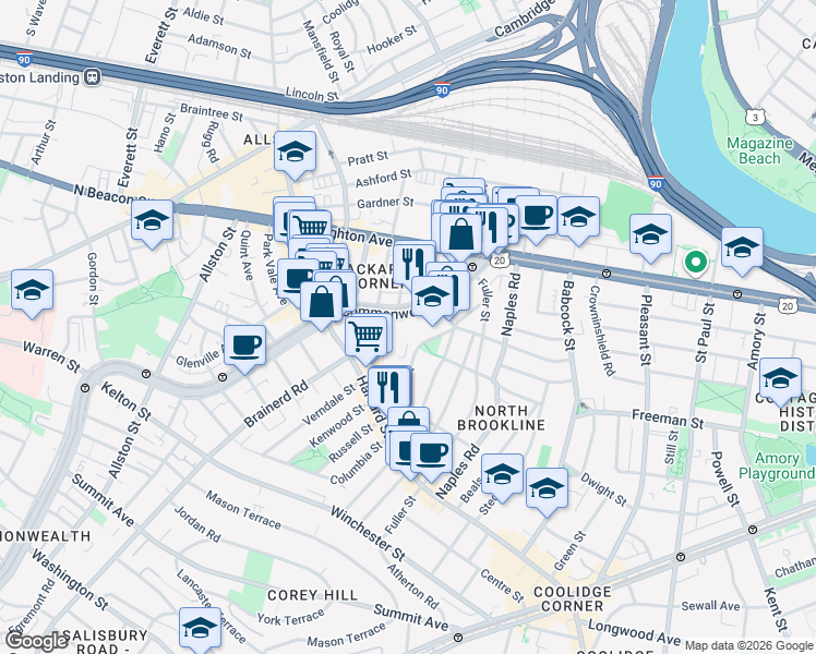 map of restaurants, bars, coffee shops, grocery stores, and more near in 
