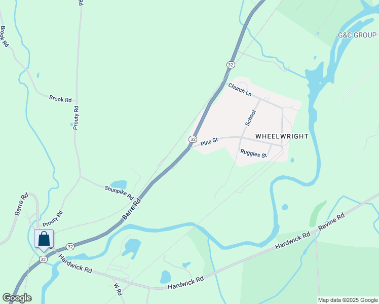 map of restaurants, bars, coffee shops, grocery stores, and more near 1814 Barre Road in Hardwick