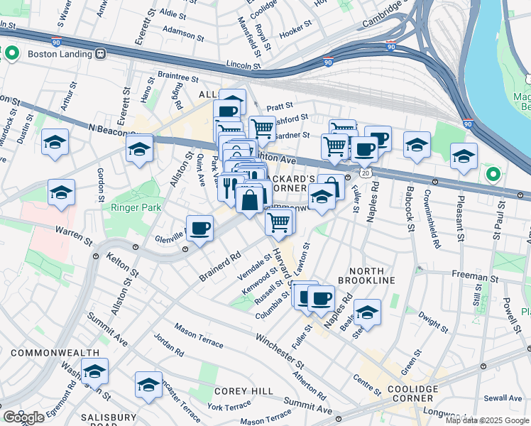 map of restaurants, bars, coffee shops, grocery stores, and more near in 