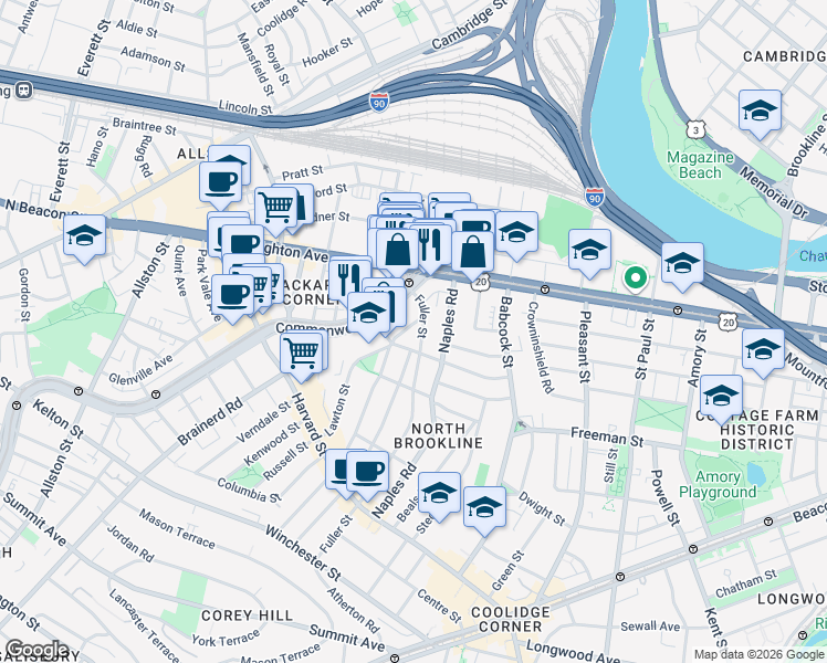 map of restaurants, bars, coffee shops, grocery stores, and more near in 