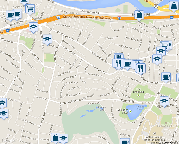 map of restaurants, bars, coffee shops, grocery stores, and more near 116 Tremont Street in Boston