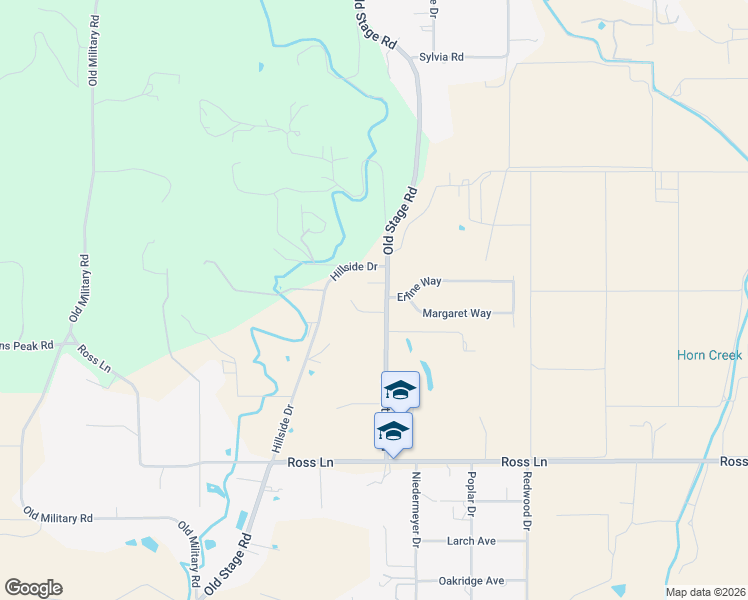 map of restaurants, bars, coffee shops, grocery stores, and more near 2361 Old Stage Road in Central Point