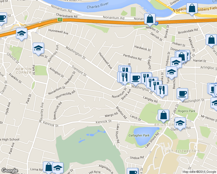 map of restaurants, bars, coffee shops, grocery stores, and more near 9-11 Tip Top Street in Boston