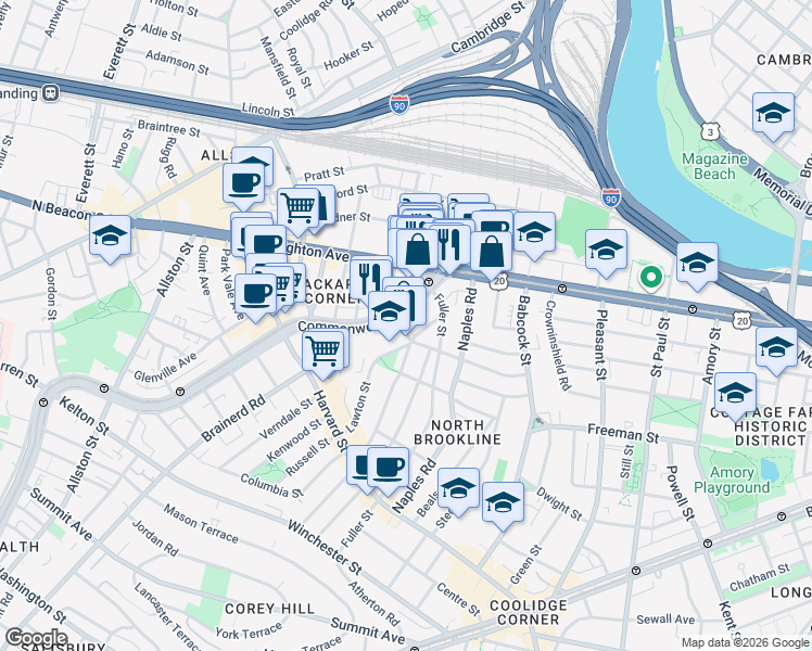 map of restaurants, bars, coffee shops, grocery stores, and more near in 