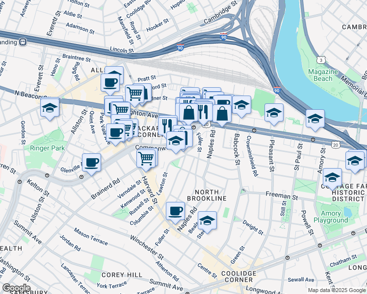 map of restaurants, bars, coffee shops, grocery stores, and more near in 