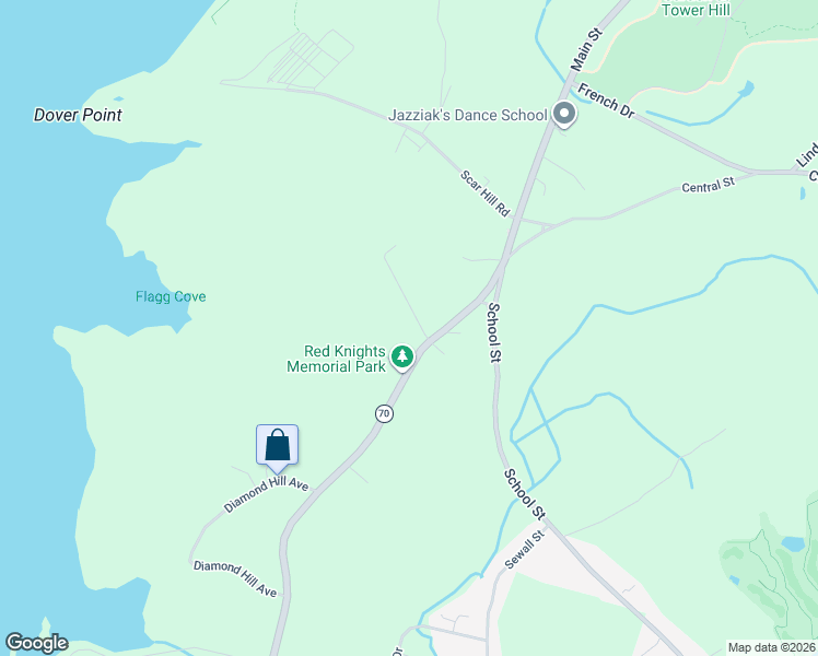 map of restaurants, bars, coffee shops, grocery stores, and more near 7 Woodland Drive in Boylston