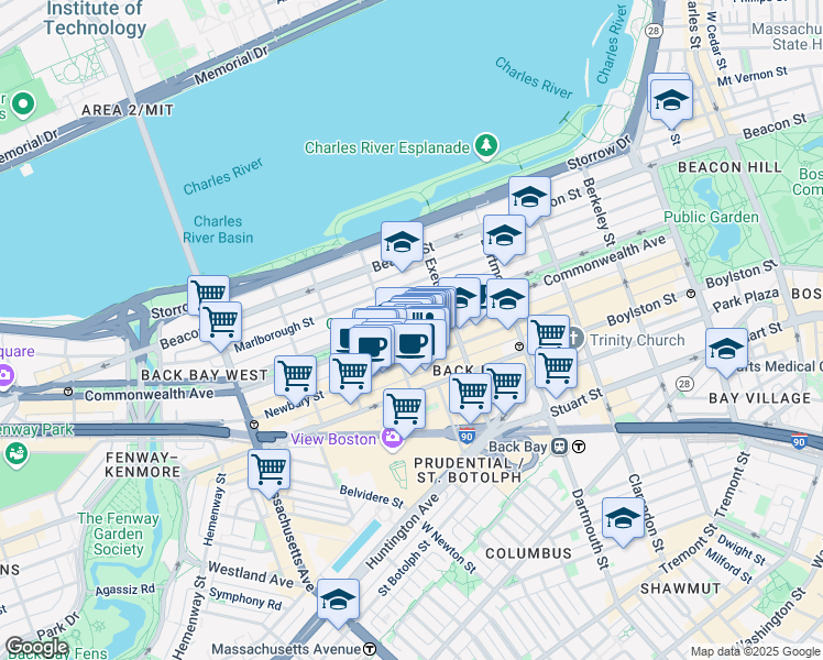 map of restaurants, bars, coffee shops, grocery stores, and more near 226 Massachusetts 2 in Fitchburg