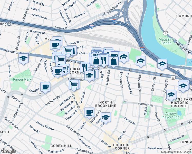 map of restaurants, bars, coffee shops, grocery stores, and more near in 