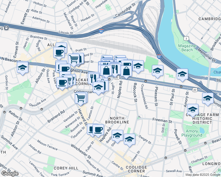 map of restaurants, bars, coffee shops, grocery stores, and more near in 