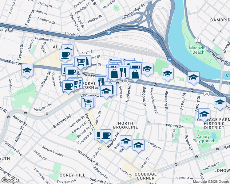 map of restaurants, bars, coffee shops, grocery stores, and more near in 