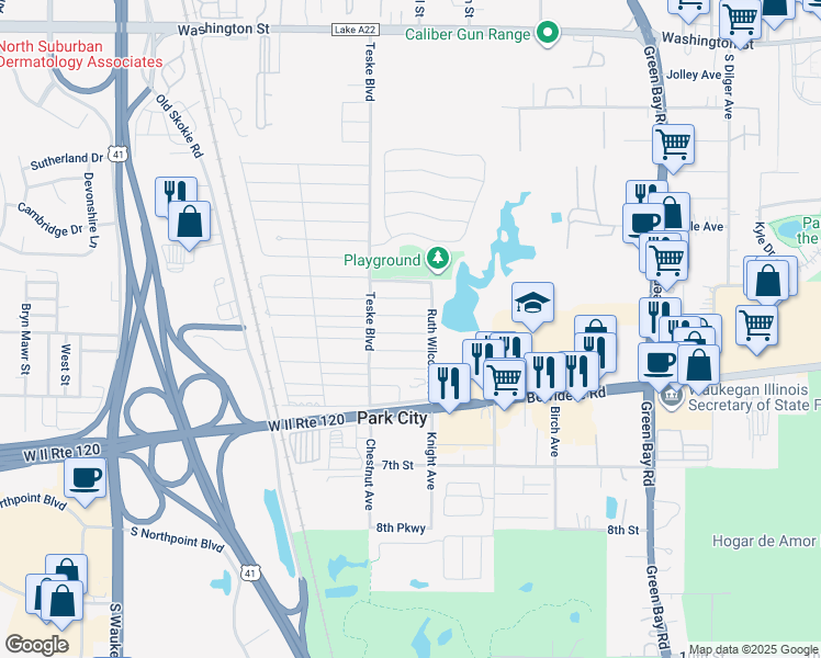 map of restaurants, bars, coffee shops, grocery stores, and more near 3312 Hood Avenue in Park City