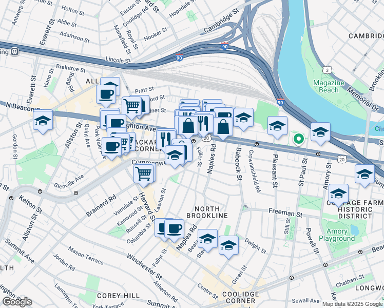 map of restaurants, bars, coffee shops, grocery stores, and more near in 