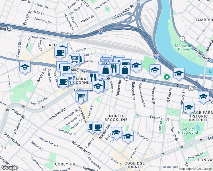 map of restaurants, bars, coffee shops, grocery stores, and more near in 
