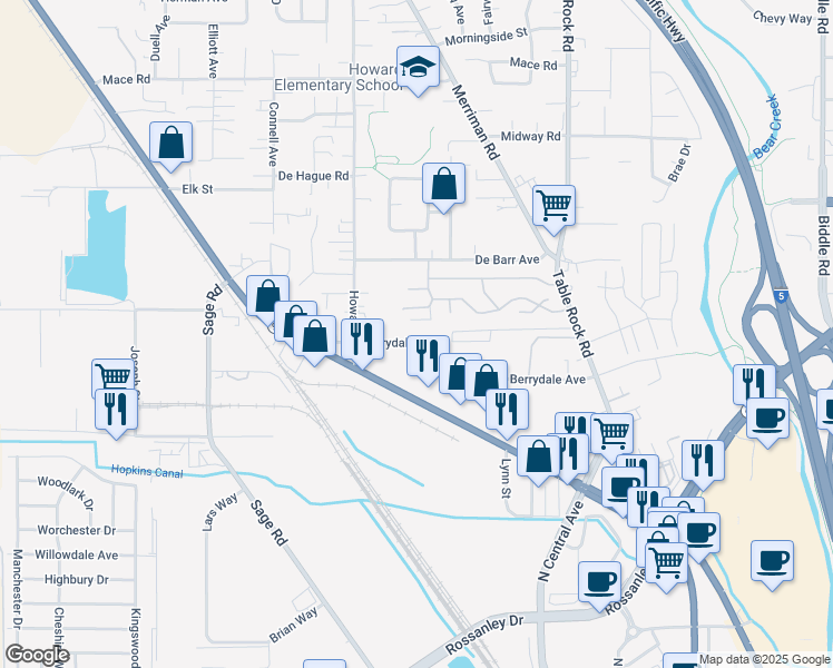map of restaurants, bars, coffee shops, grocery stores, and more near 271 Berrydale Avenue in Medford