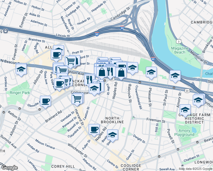 map of restaurants, bars, coffee shops, grocery stores, and more near in 