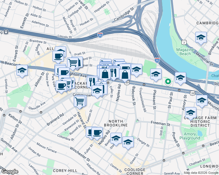 map of restaurants, bars, coffee shops, grocery stores, and more near in 