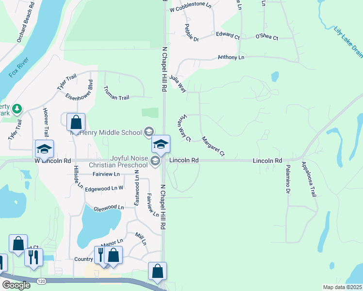 map of restaurants, bars, coffee shops, grocery stores, and more near in Holiday Hills