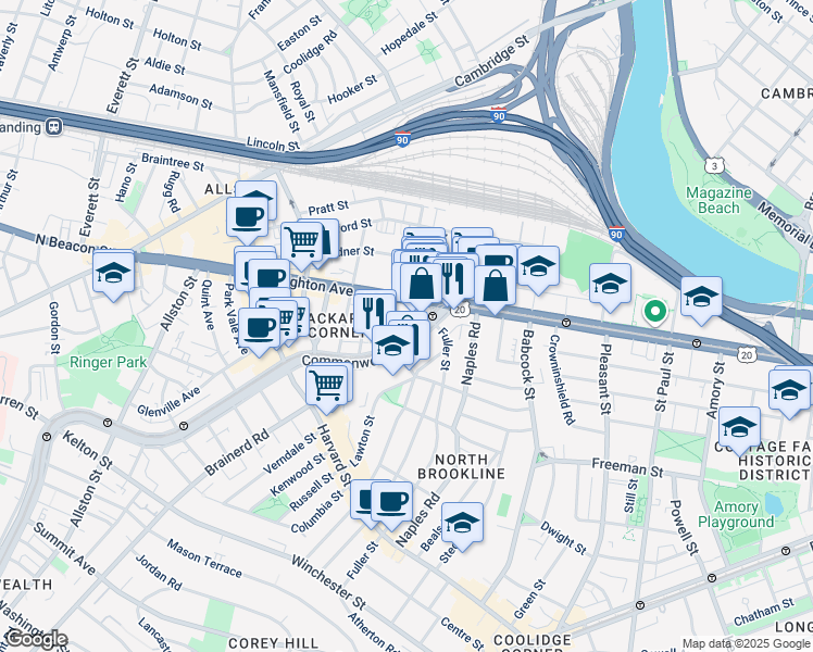 map of restaurants, bars, coffee shops, grocery stores, and more near in 