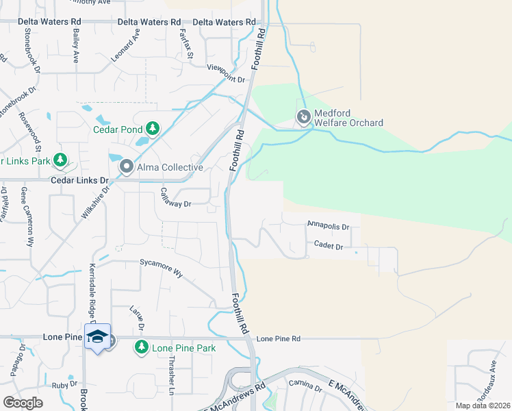 map of restaurants, bars, coffee shops, grocery stores, and more near 3185 Normil Terrace in Medford