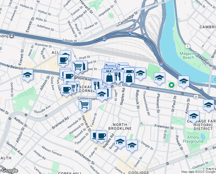 map of restaurants, bars, coffee shops, grocery stores, and more near in 