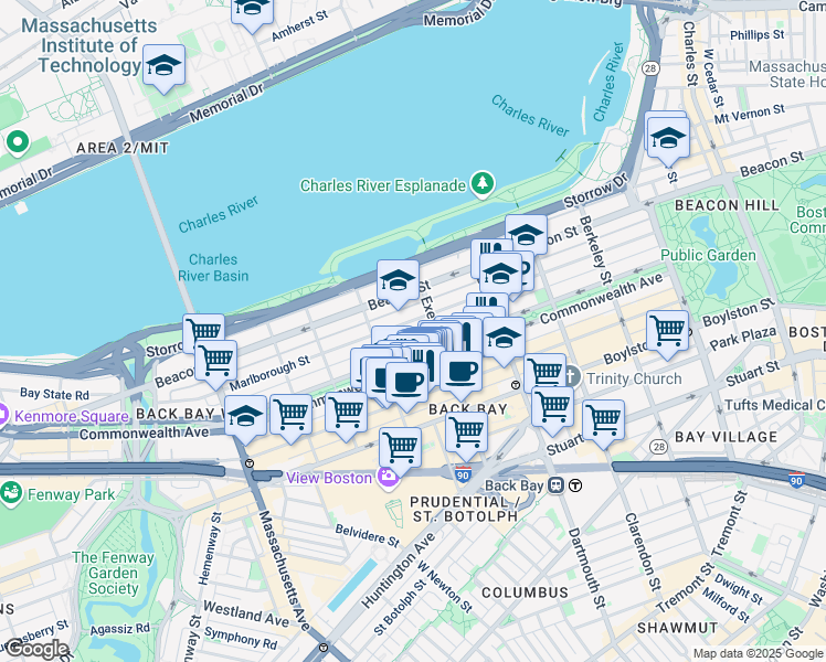 map of restaurants, bars, coffee shops, grocery stores, and more near 319 Public Alley 417 in Boston