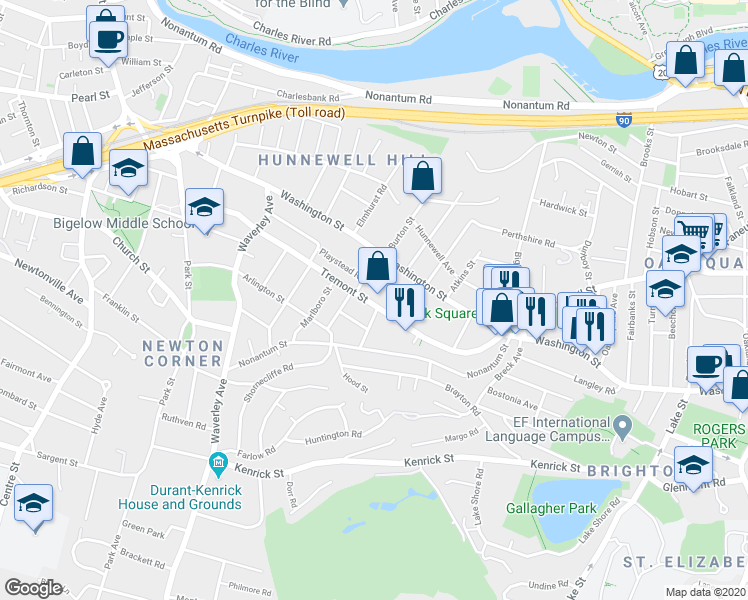 map of restaurants, bars, coffee shops, grocery stores, and more near 141 Tremont Street in Boston