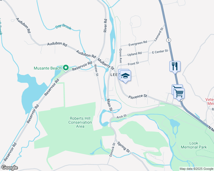 map of restaurants, bars, coffee shops, grocery stores, and more near 210 Main Street in Northampton