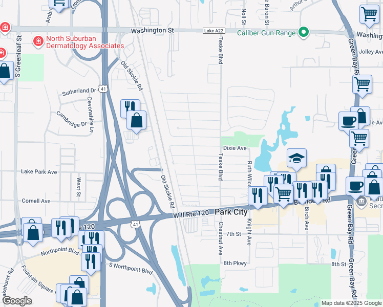 map of restaurants, bars, coffee shops, grocery stores, and more near 3502 Dixie Avenue in Park City