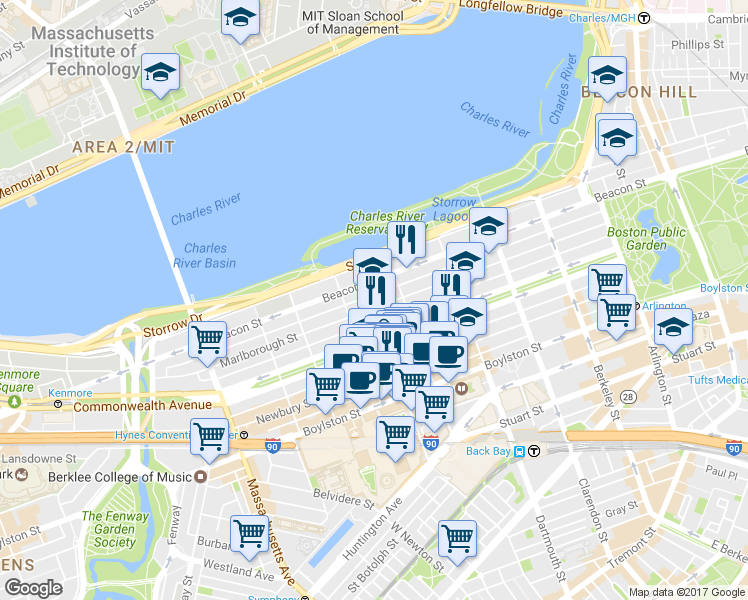 map of restaurants, bars, coffee shops, grocery stores, and more near 319 Public Alley 417 in Boston