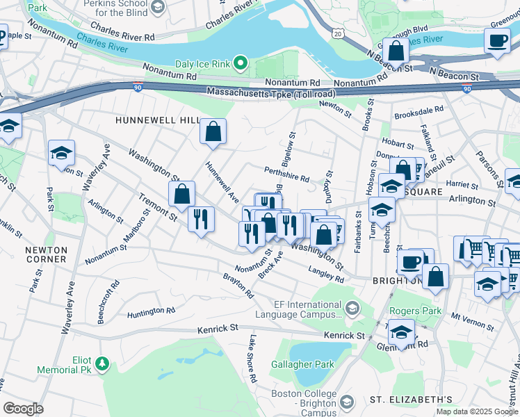 map of restaurants, bars, coffee shops, grocery stores, and more near 14-16 Champney Street in Boston