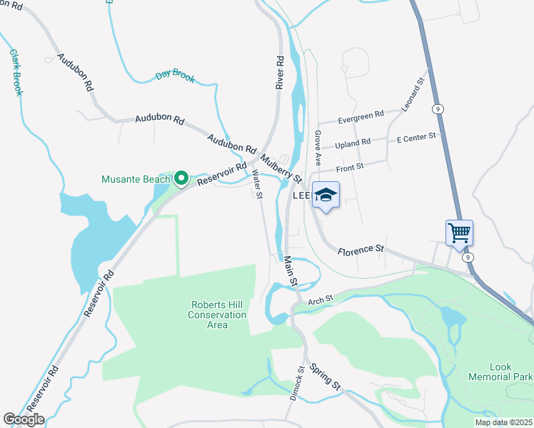map of restaurants, bars, coffee shops, grocery stores, and more near 32 Water Street in Northampton