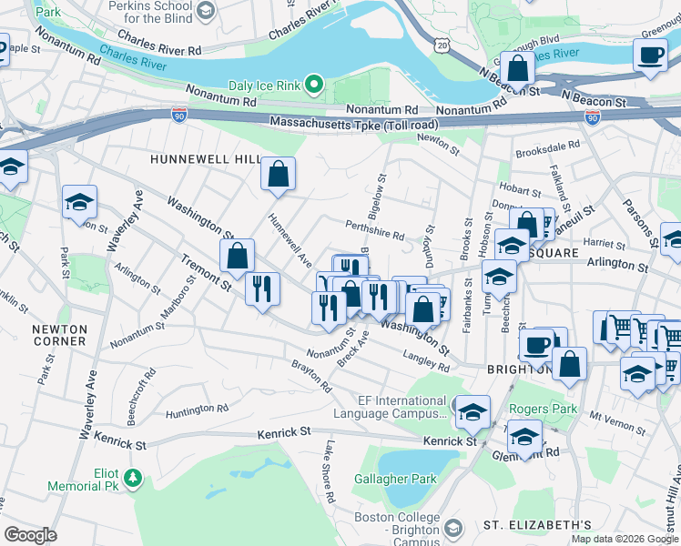 map of restaurants, bars, coffee shops, grocery stores, and more near 14-16 Champney Street in Boston
