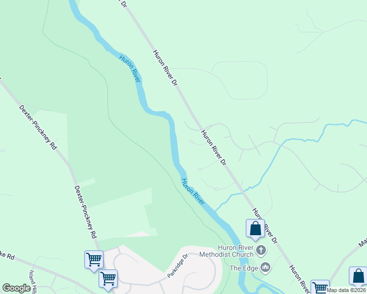 map of restaurants, bars, coffee shops, grocery stores, and more near 7949 Ridgeway Court in Dexter