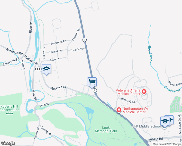 map of restaurants, bars, coffee shops, grocery stores, and more near 94 Haydenville Rd in Northampton