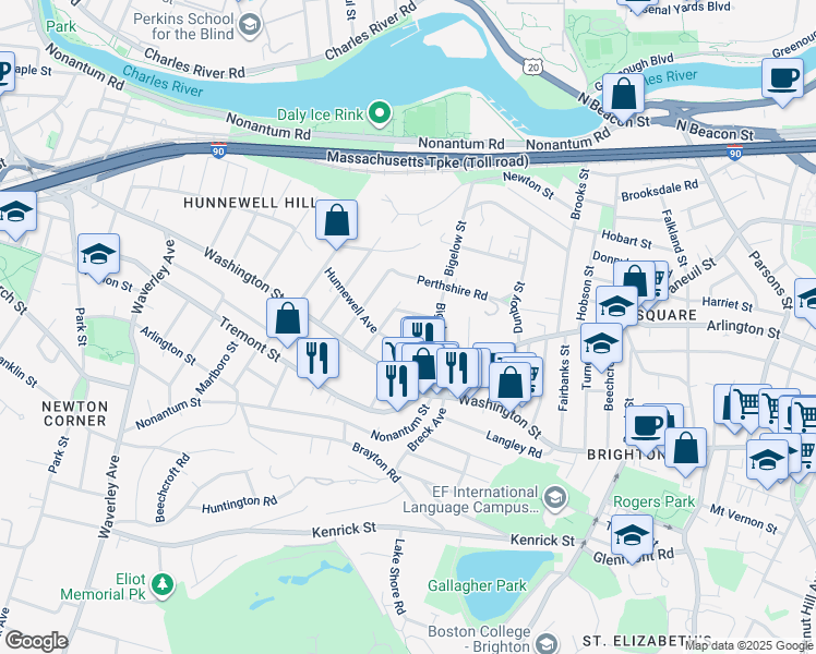 map of restaurants, bars, coffee shops, grocery stores, and more near 14-16 Champney Street in Boston