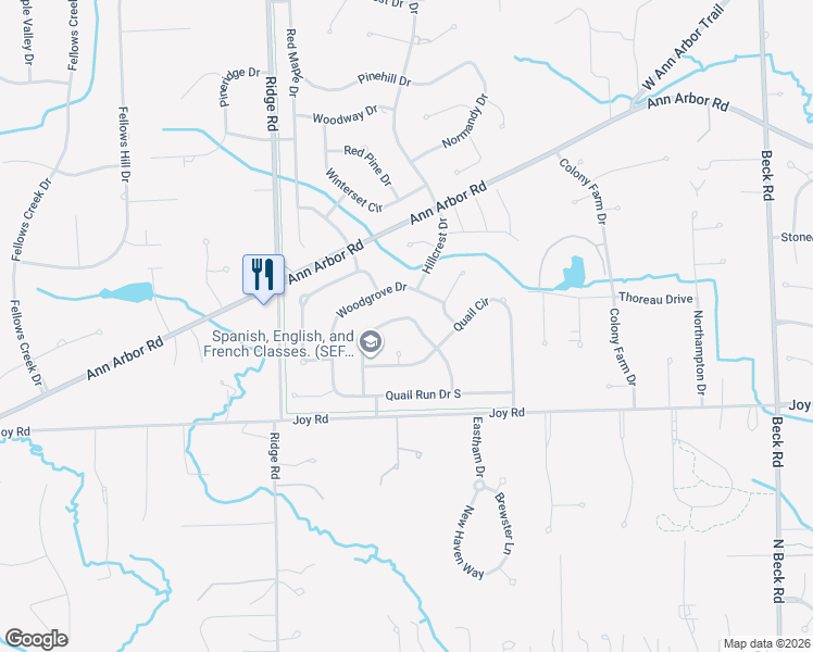map of restaurants, bars, coffee shops, grocery stores, and more near 9049 Cobblestone Circle in Plymouth