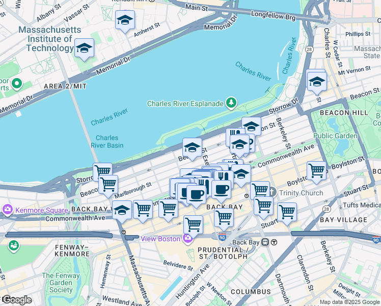 map of restaurants, bars, coffee shops, grocery stores, and more near 319 Public Alley 417 in Boston