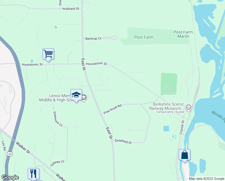 map of restaurants, bars, coffee shops, grocery stores, and more near 24 Morgan St in Lenox