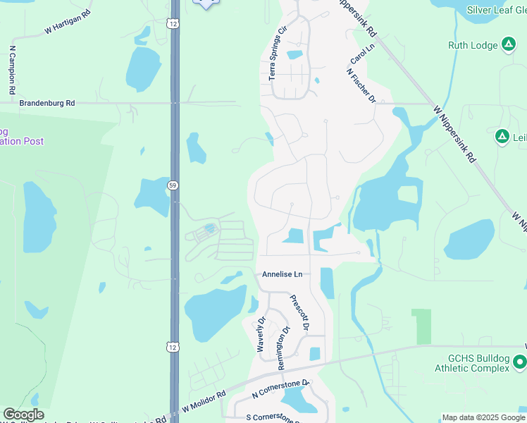map of restaurants, bars, coffee shops, grocery stores, and more near 1804 Alta Drive in Fox Lake