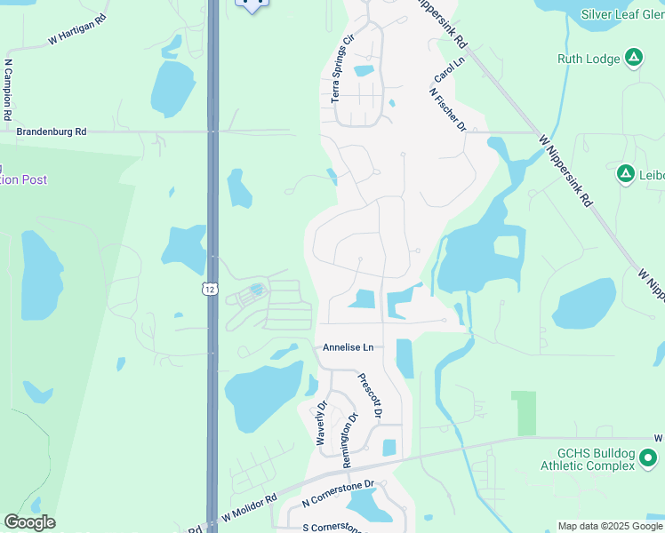 map of restaurants, bars, coffee shops, grocery stores, and more near 1804 Alta Drive in Fox Lake