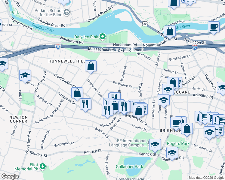 map of restaurants, bars, coffee shops, grocery stores, and more near 14-16 Champney Street in Boston
