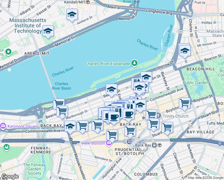 map of restaurants, bars, coffee shops, grocery stores, and more near 319 Public Alley 417 in Boston